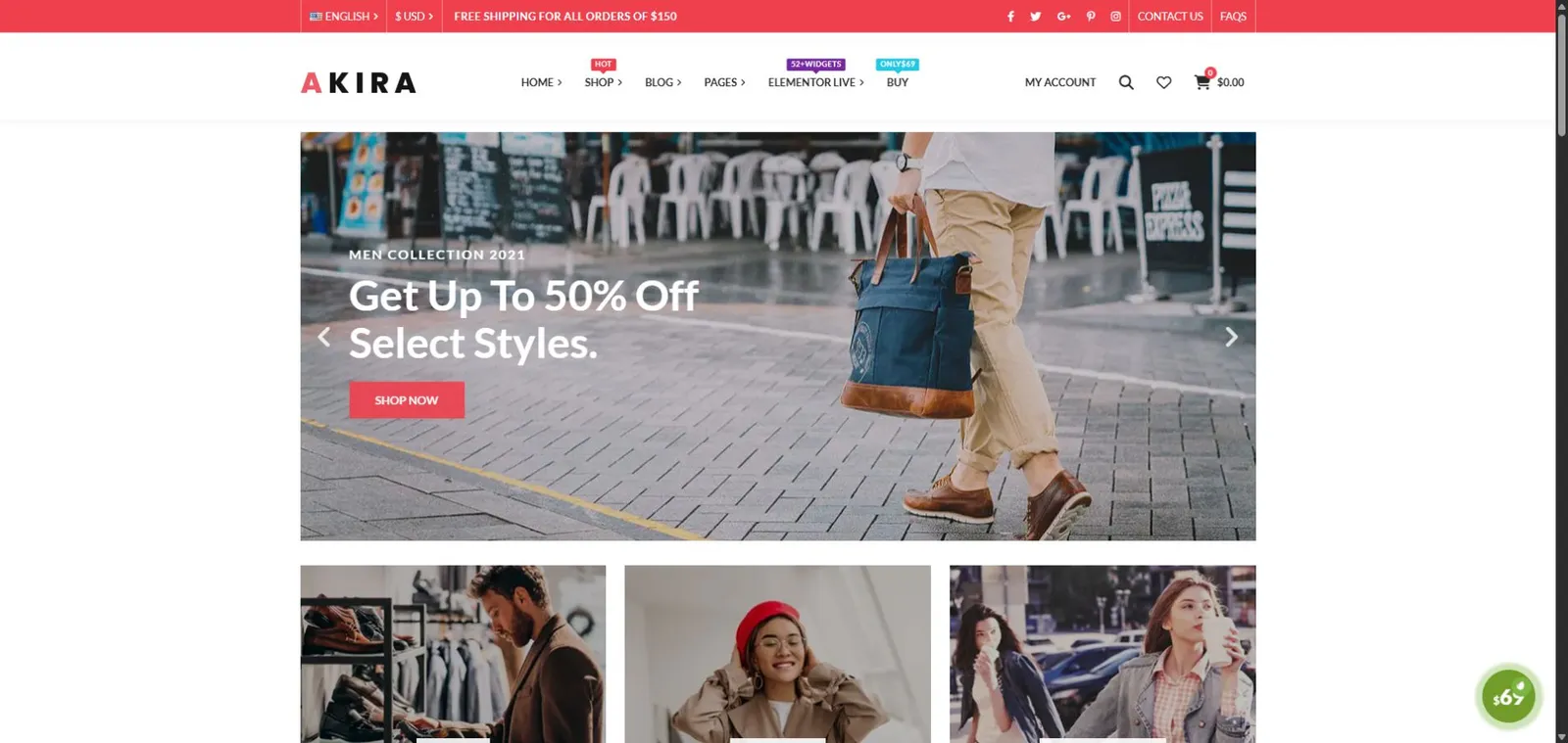 Akira Store — Fashion E-commerce Front-End — desktop screenshot