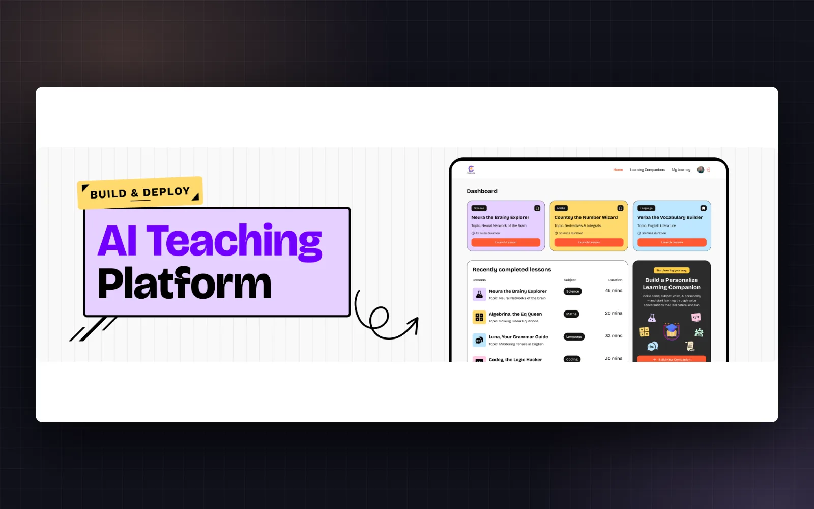 Converso AI teaching platform dashboard