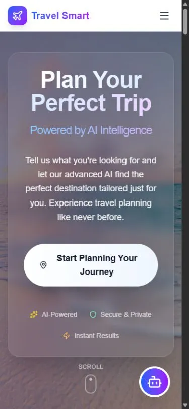TravelSmart AI — Conversational Trip Planner — mobile screenshot