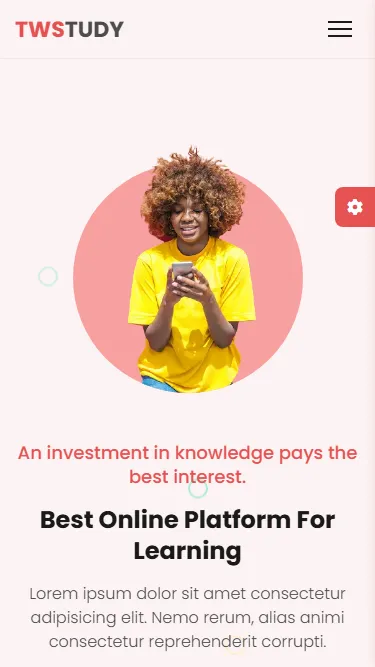 TW Study — Online Learning Platform UI — mobile screenshot